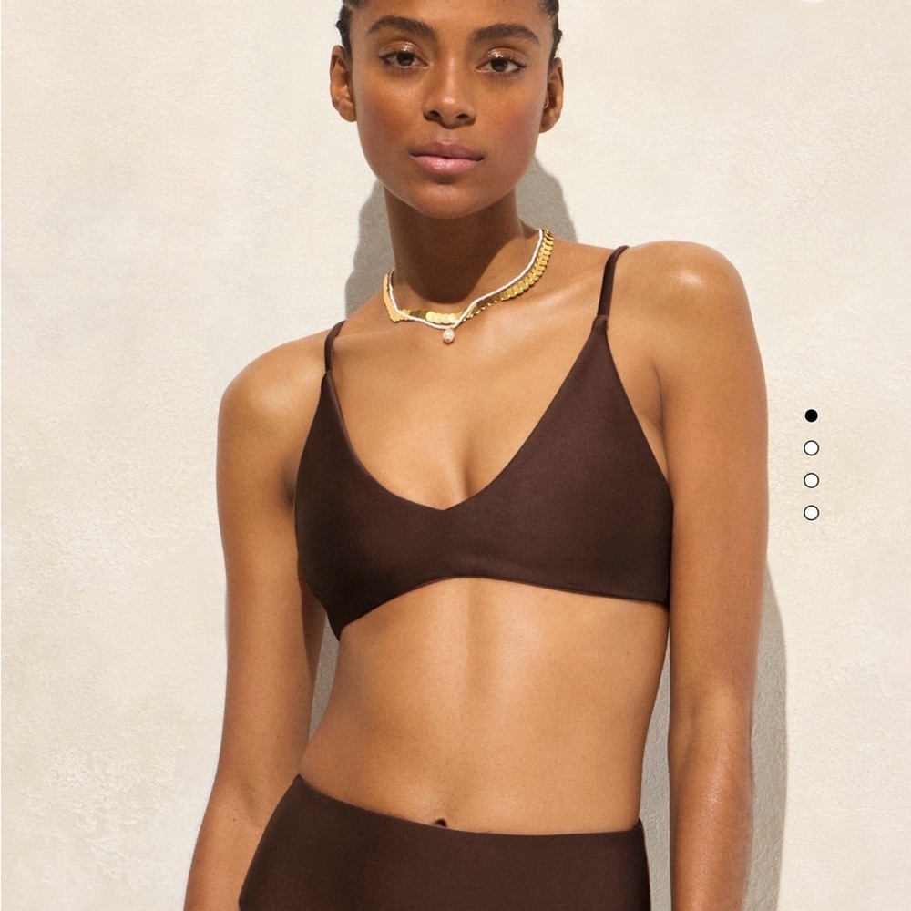 J Crew Lana Bikini Top Classic Sculpt in Inky Espresso (XL)